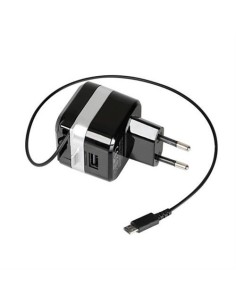 Caricatore USB ricarica veloce 2400 mA 230V cavo Micro USB retrattile