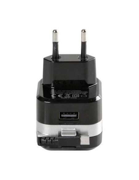 Caricatore USB ricarica veloce 2400 mA 230V cavo Micro USB retrattile