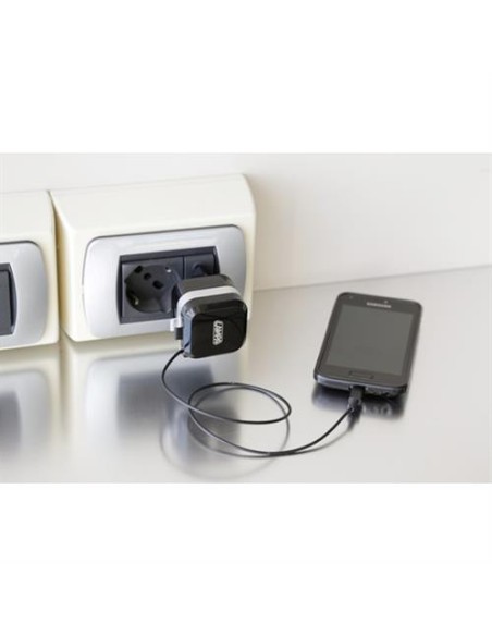 Caricatore USB ricarica veloce 2400 mA 230V cavo Micro USB retrattile