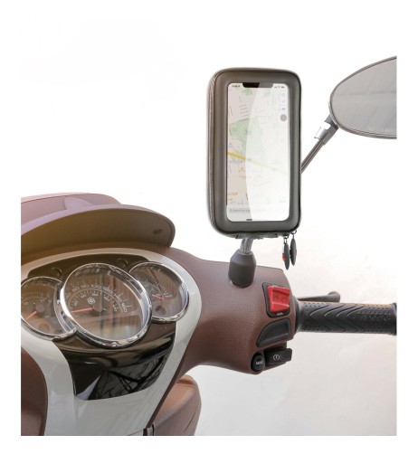 Case porta telefono universale con attacco specchietto o parabrezza scooter