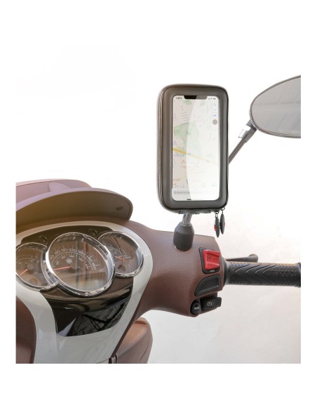Case porta telefono universale con attacco specchietto o parabrezza scooter