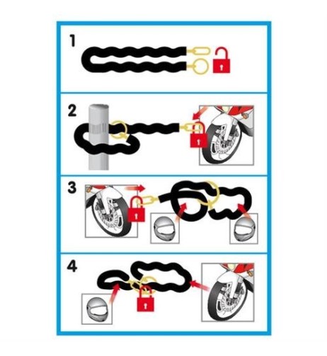 Catena Antifurto maglia 8mm in acciaio cementato 150cm