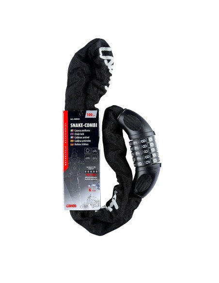 Catena moto scooter antifurto a sezione quadra con combinazione