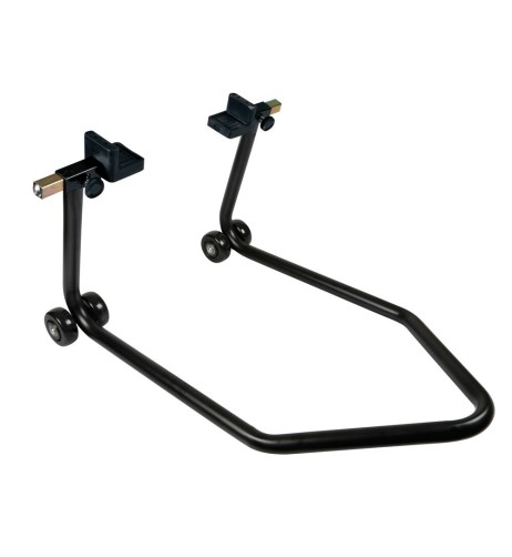 Cavalletto moto a sollevamento posteriore con ruotini