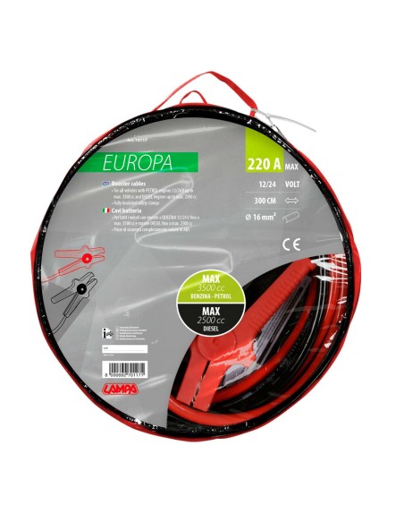 Cavi batteria 12 24V 300cm 220A 16mmq