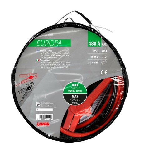 Cavi batteria 12 24V 450cm 480A 35mmq