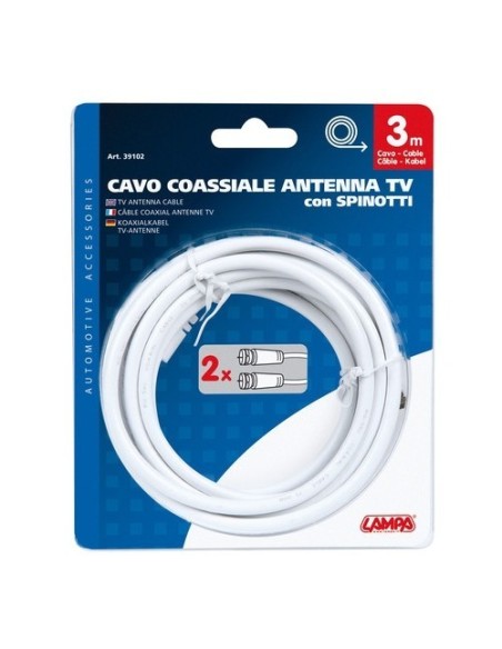 Cavo coassiale antenna TV 3m con spinotti