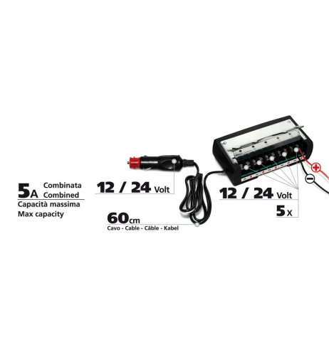 Centralina di comando 5 uscite 12 24V