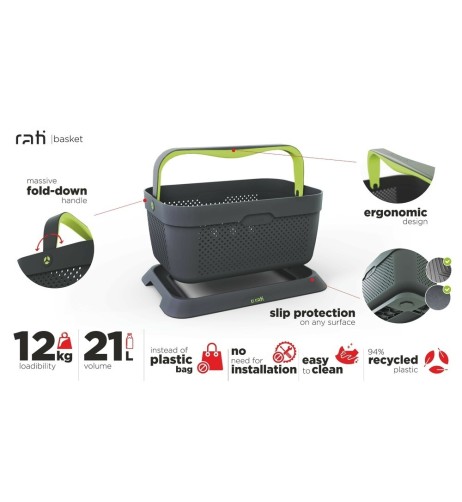 Cestino per auto con base di alloggiamento Rati
