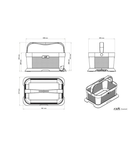 Cestino per auto con base di alloggiamento Rati