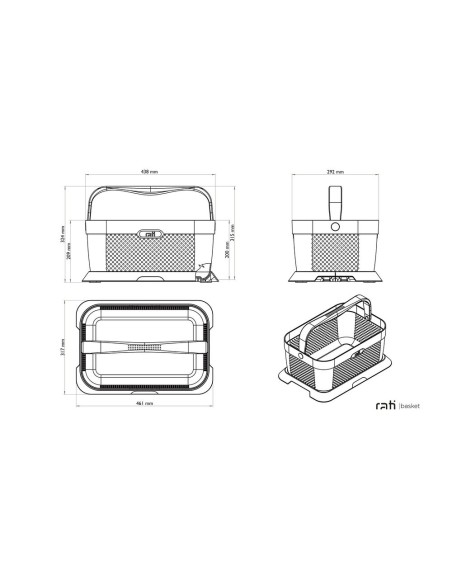 Cestino per auto con base di alloggiamento Rati