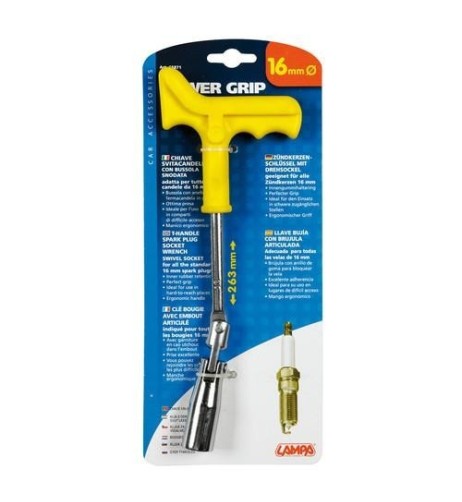 Chiave svitacandela con bussola 16mm snodabile Power Grip