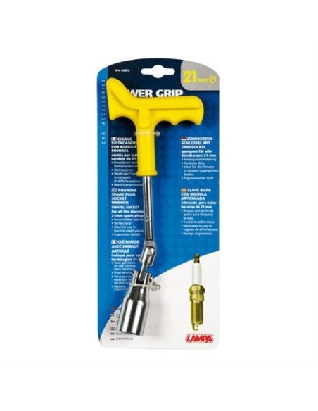 Chiave svitacandela con bussola 21mm snodabile Power Grip