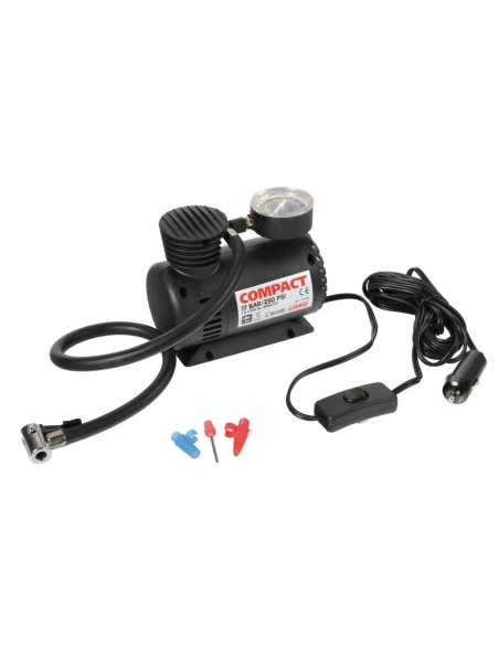 Compressore compact 12V con manometro auto moto