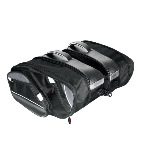 Coppia borse laterali moto universali impermabili 25 37 litri 47x26x31cm 