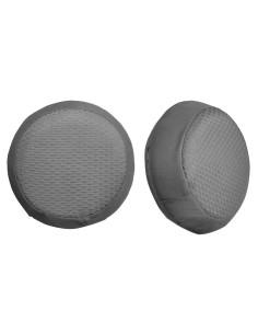 Coppia copri poggiatesta tondi In poliestere jacquard Grigio