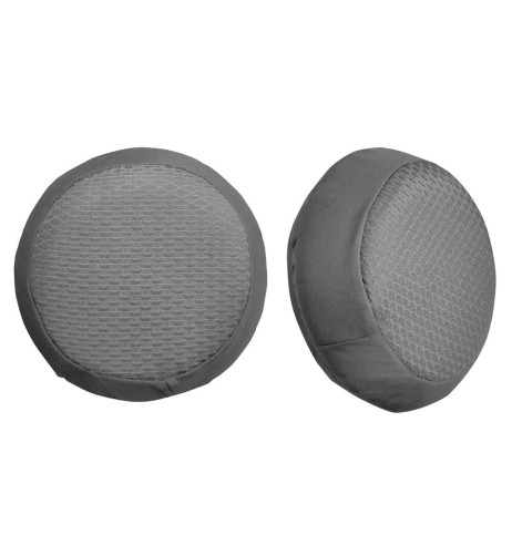 Coppia copri poggiatesta tondi In poliestere jacquard Grigio