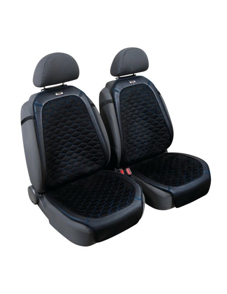 Coppia coprisedili auto universali in similpelle e tessuto Daytona nero blu