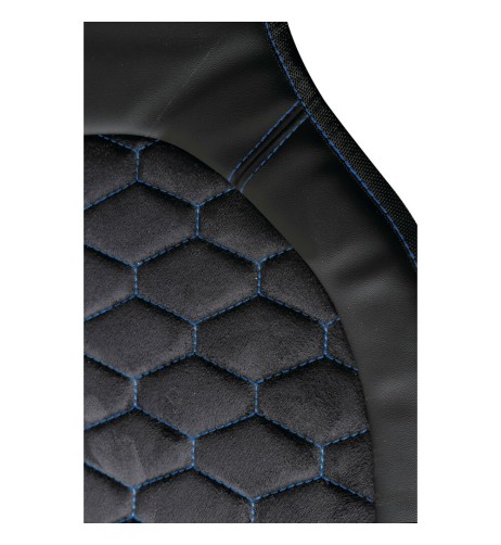 Coppia coprisedili auto universali in similpelle e tessuto Daytona nero blu