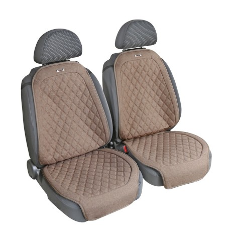 Coppia coprisedili auto universali in tekno lino di poliestere Beige