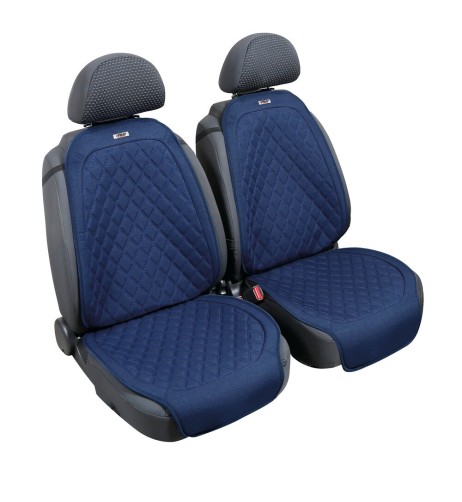 Coppia coprisedili auto universali in tekno lino di poliestere Blu