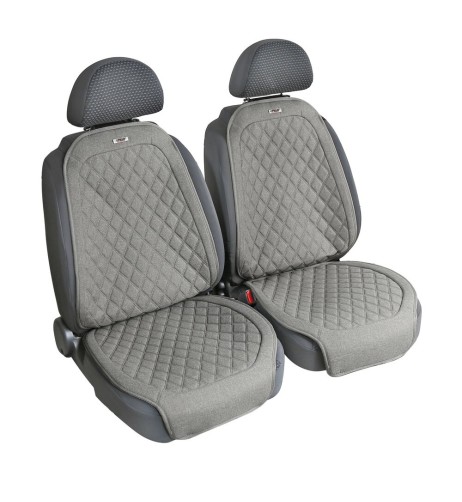 Coppia coprisedili auto universali in tekno lino di poliestere Grigio