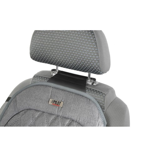 Coppia coprisedili auto universali in tekno lino di poliestere Grigio