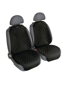 Coppia coprisedili auto universali in tekno lino di poliestere Nero