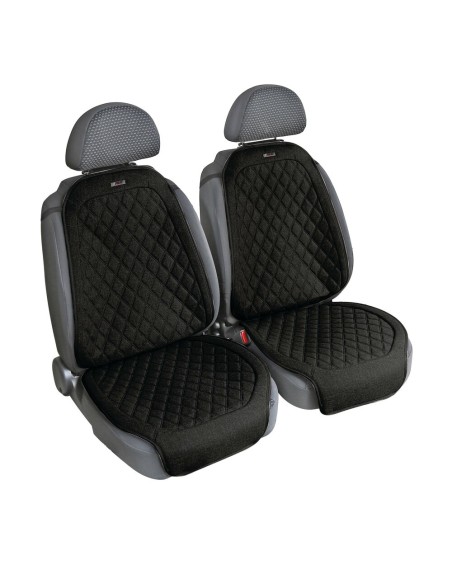 Coppia coprisedili auto universali in tekno lino di poliestere Nero