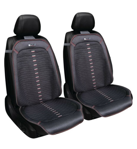 Coppia coprisedili auto universali in tessuto alveolare Monza nero