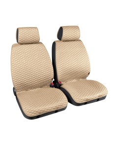 Coppia coprisedili fodere auto anteriori in tessuto tecnico Beige Bianco