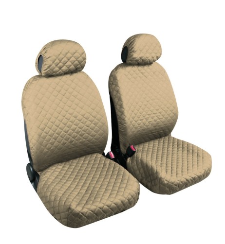 Coppia coprisedili fodere auto anteriori universali Biba cotone beige