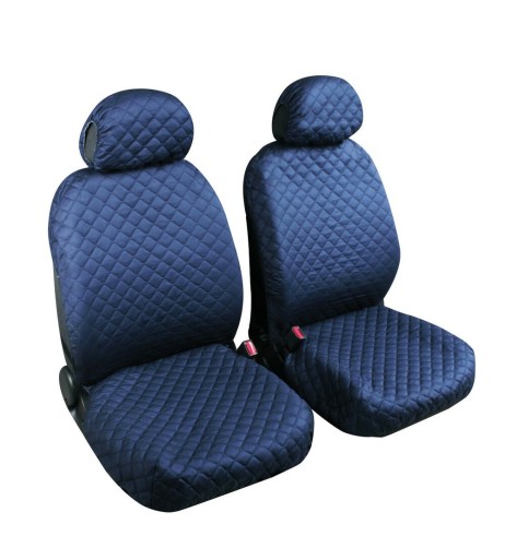Coppia coprisedili fodere auto anteriori universali Biba cotone blu