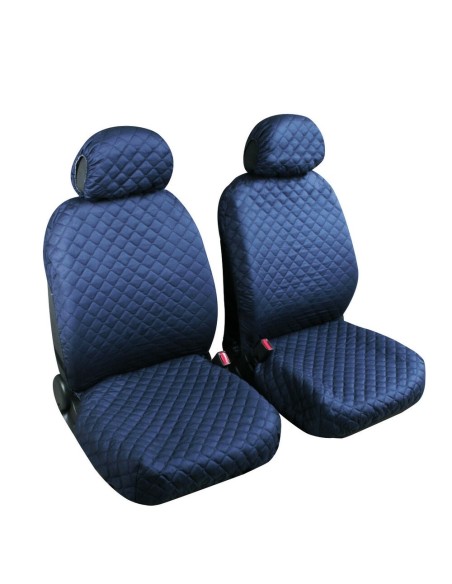 Coppia coprisedili fodere auto anteriori universali Biba cotone blu