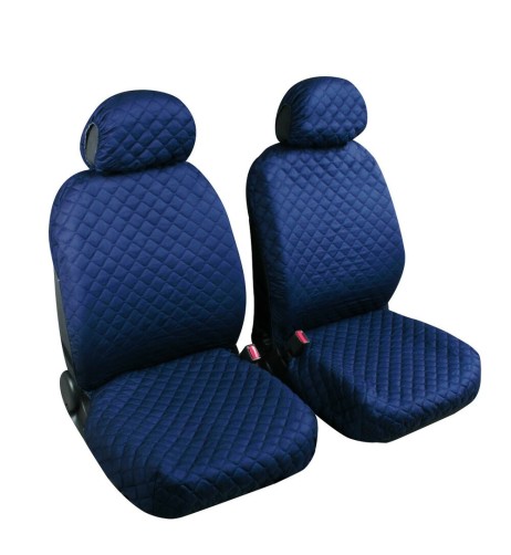Coppia coprisedili fodere auto anteriori universali Biba cotone blu scuro