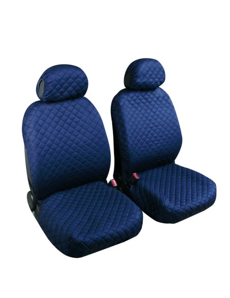 Coppia coprisedili fodere auto anteriori universali Biba cotone blu scuro