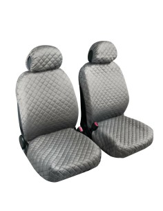 Coppia coprisedili fodere auto anteriori universali Biba cotone grigio
