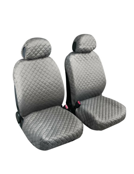 Coppia coprisedili fodere auto anteriori universali Biba cotone grigio