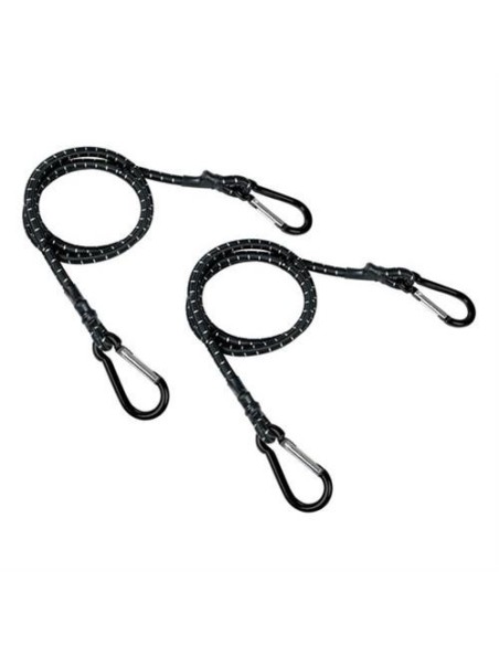 Coppia corde elastiche con moschettoni in alluminio 100cm diametro 8mm