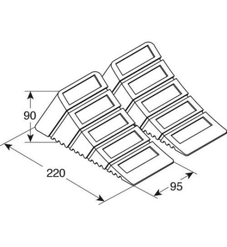 Coppia cunei fermaruota veicoli