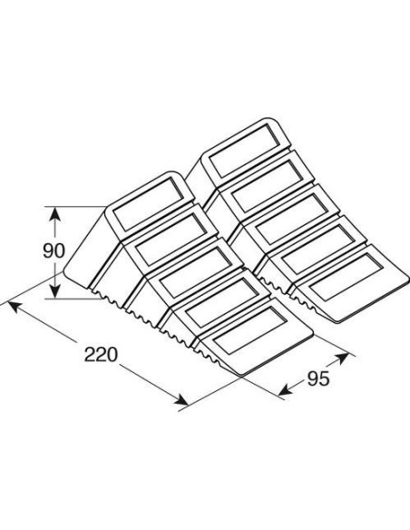 Coppia cunei fermaruota veicoli