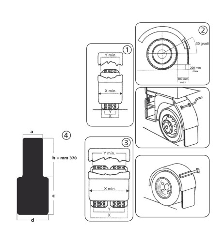 Coppia di paraspruzzi omologati per camion 30x37x50x35cm