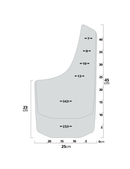 Coppia di paraspruzzi sagomati per 4x4 e Pickup Type 1 25x45cm