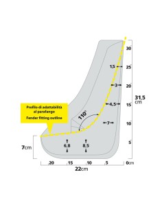 Coppia di paraspruzzi sagomati per auto Type 3 22x31 5cm 2