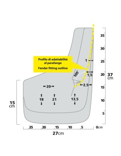 Coppia di paraspruzzi sagomati per SUV Type 8 27x37cm 2