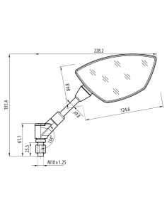 Coppia di specchietti Bat moto Filettatura destra M10x1 25 2