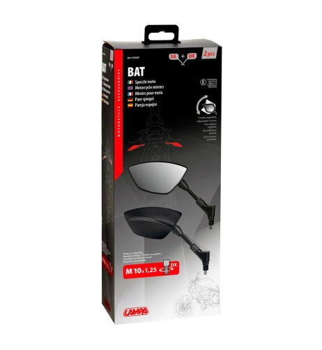 Coppia di specchietti Bat moto Filettatura destra M10x1 25