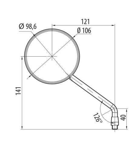 Coppia di specchietti Star Classic moto Filettatura destra M10x1 25