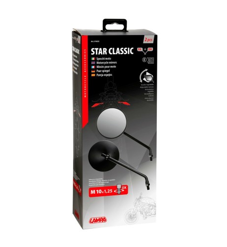 Coppia di specchietti Star Classic moto Filettatura destra M10x1 25