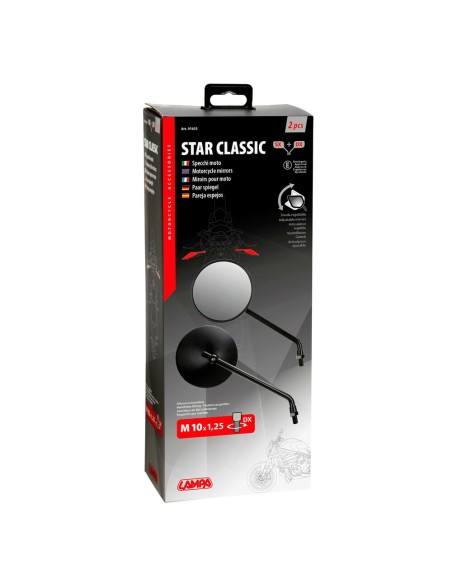 Coppia di specchietti Star Classic moto Filettatura destra M10x1 25